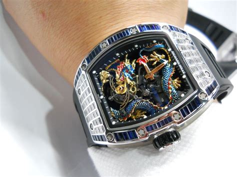 richard mille 57 white gold blue dragon|richard mille sapphire watch.